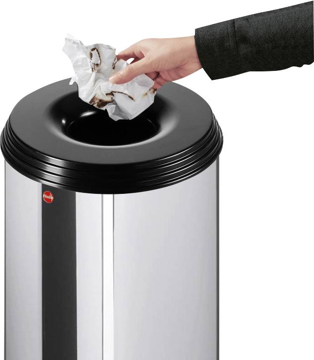 Hailo ProfiLine safe XL 0950-022 Papierkorb 50 l (Ø x H) 330 mm x 630 mm Edelstahl Edelstahl 1 St.