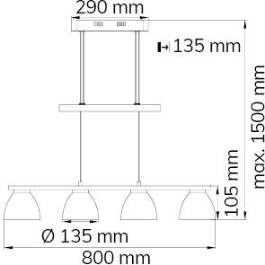 WOFI Ava 7270.04.64.0000 LED-Pendelleuchte LED LED fest eingebaut 19.2W Nickel (matt)