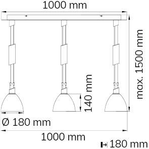 WOFI Savannah 7722.03.64.0006 Pendelleuchte Energiesparlampe E14 EEK: F (A - G) 36 W Nickel (matt)