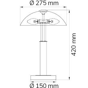 WOFI Prescot 8747.02.01.0000 Tischlampe Halogen, Energiesparlampe E14 80 W Chrom