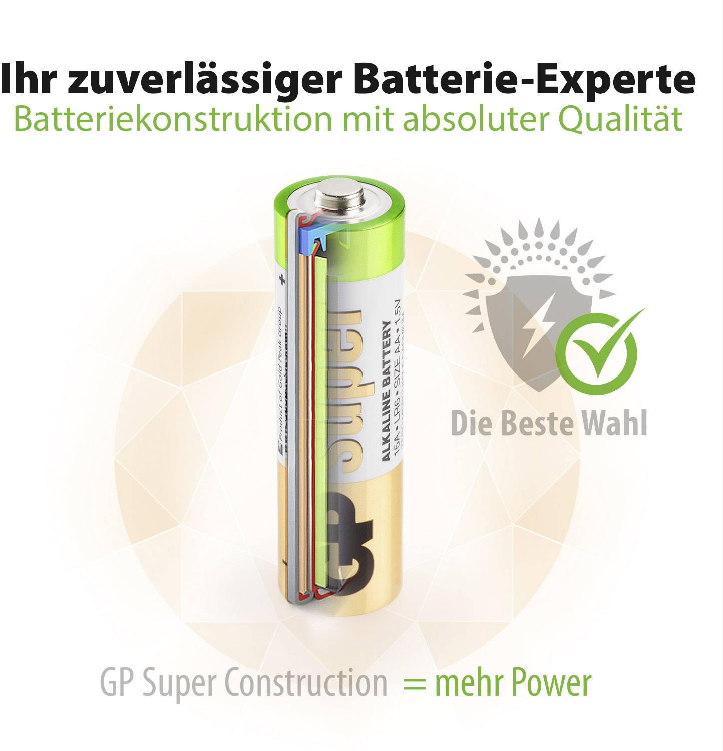 GP Super Mignon (AA)-Batterie Alkali-Mangan 1.5 V 40 St.