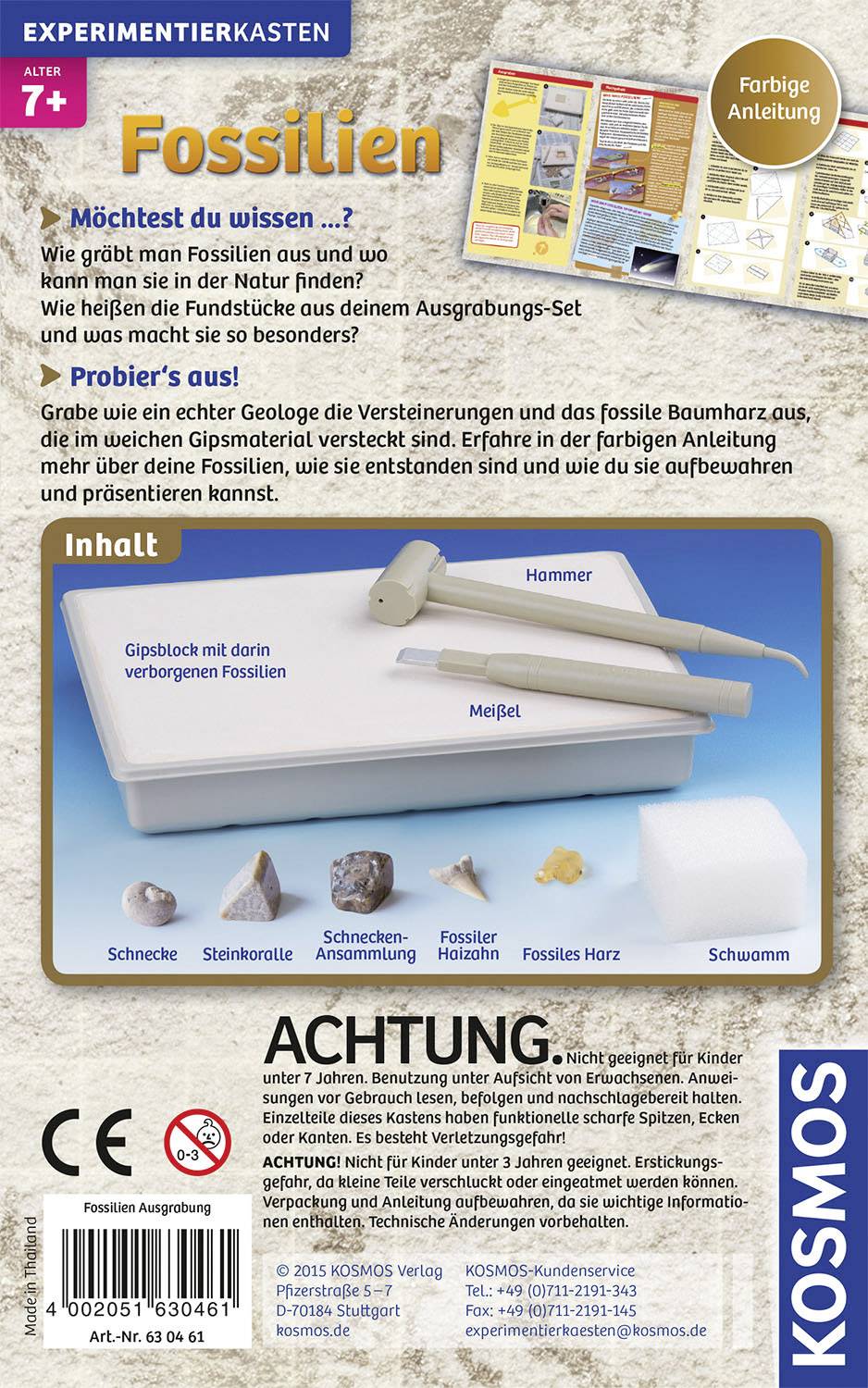 Kosmos 630461 Ausgrabungsset Fossilien Triops & Dinosaurier Experimentierkasten ab 7 Jahre