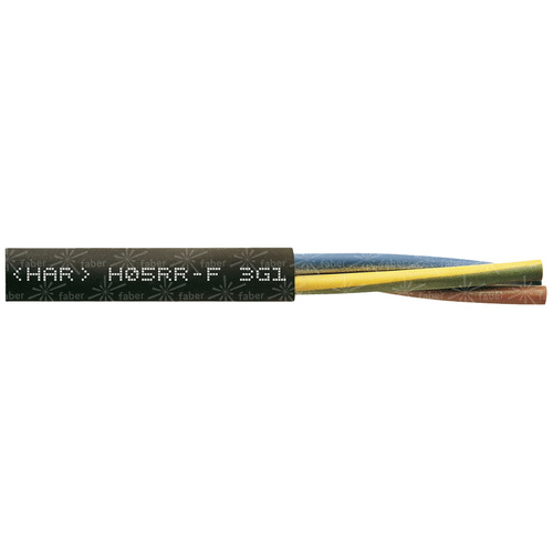 Faber Kabel 050024 Gummischlauchleitung H05RR-F 3 x 1mm² Schwarz Meterware
