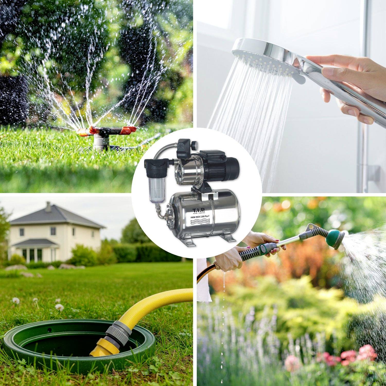 T.I.P. - Technische Industrie Produkte 31155 HWW INOX 1300 Plus F Hauswasserwerk 230V 4350 l/h