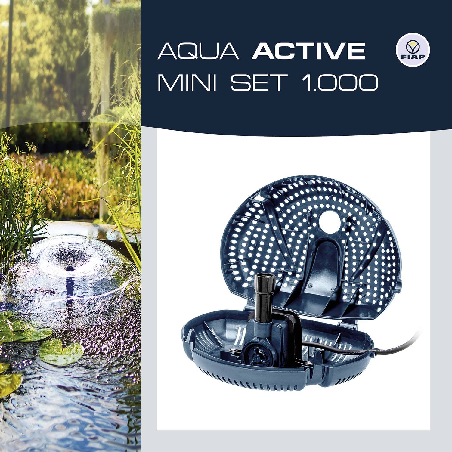 FIAP 2715 Aqua Active Mini Set 1000 Springbrunnenpumpe, Wasserspielpumpe 1000 l/h