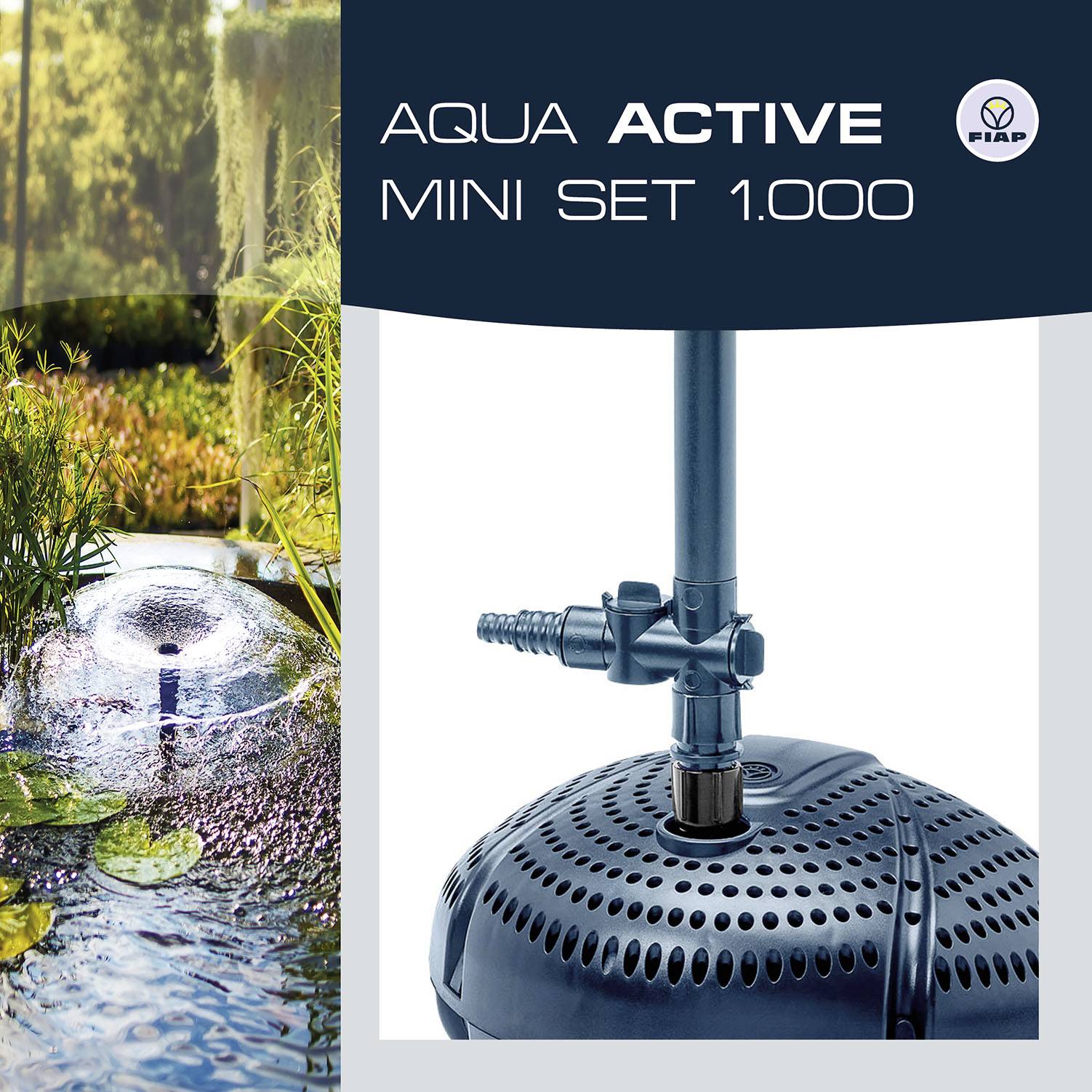 FIAP 2715 Aqua Active Mini Set 1000 Springbrunnenpumpe, Wasserspielpumpe 1000 l/h