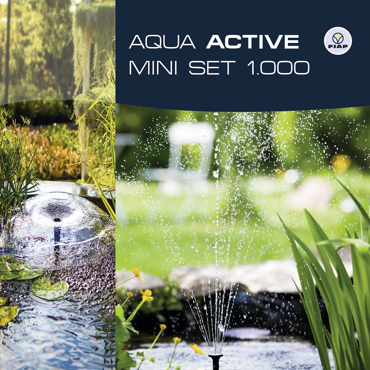 FIAP 2715 Aqua Active Mini Set 1000 Springbrunnenpumpe, Wasserspielpumpe 1000 l/h
