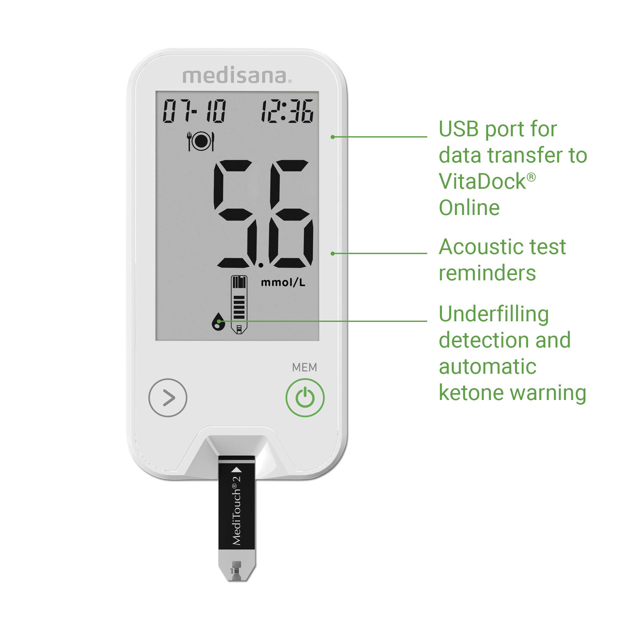 Medisana MediTouch® 2 mmol/L Blutzuckermessgerät