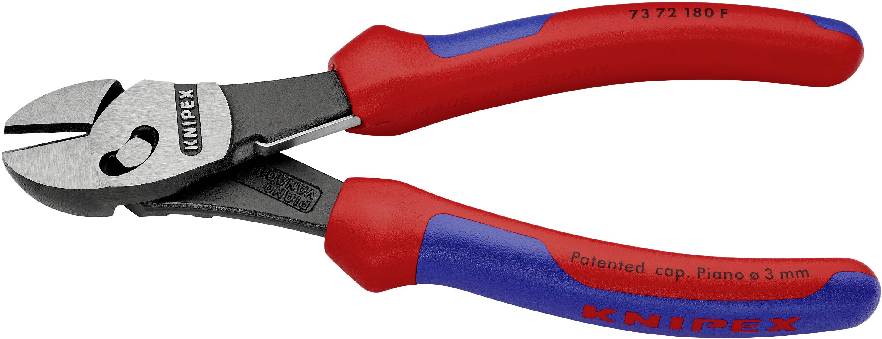 Knipex TwinForce 73 72 180 F Werkstatt Kraft-Seitenschneider mit Facette 180 mm