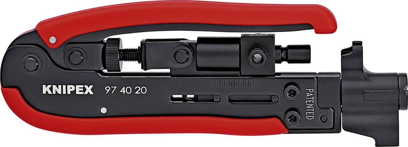 Knipex 97 40 20 SB Kompressionswerkzeug Geeignet für F-Stecker, BNC-Stecker, RCA-Stecker RG59, RG6, RG11