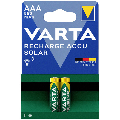 Varta RECH.AC.Solar AAA550mAh BLI2 Micro (AAA)-Akku NiMH 550 mAh 1.2V 2St.