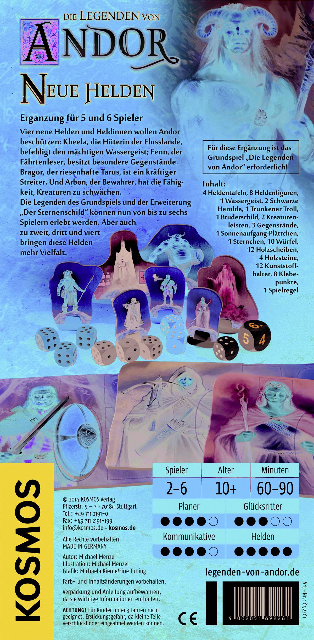 Kosmos 692261 Die Legenden von Andor - Neue Helden Erweiterung Gemeinschaftsspiele Strategiespiel ab 10 Jahre