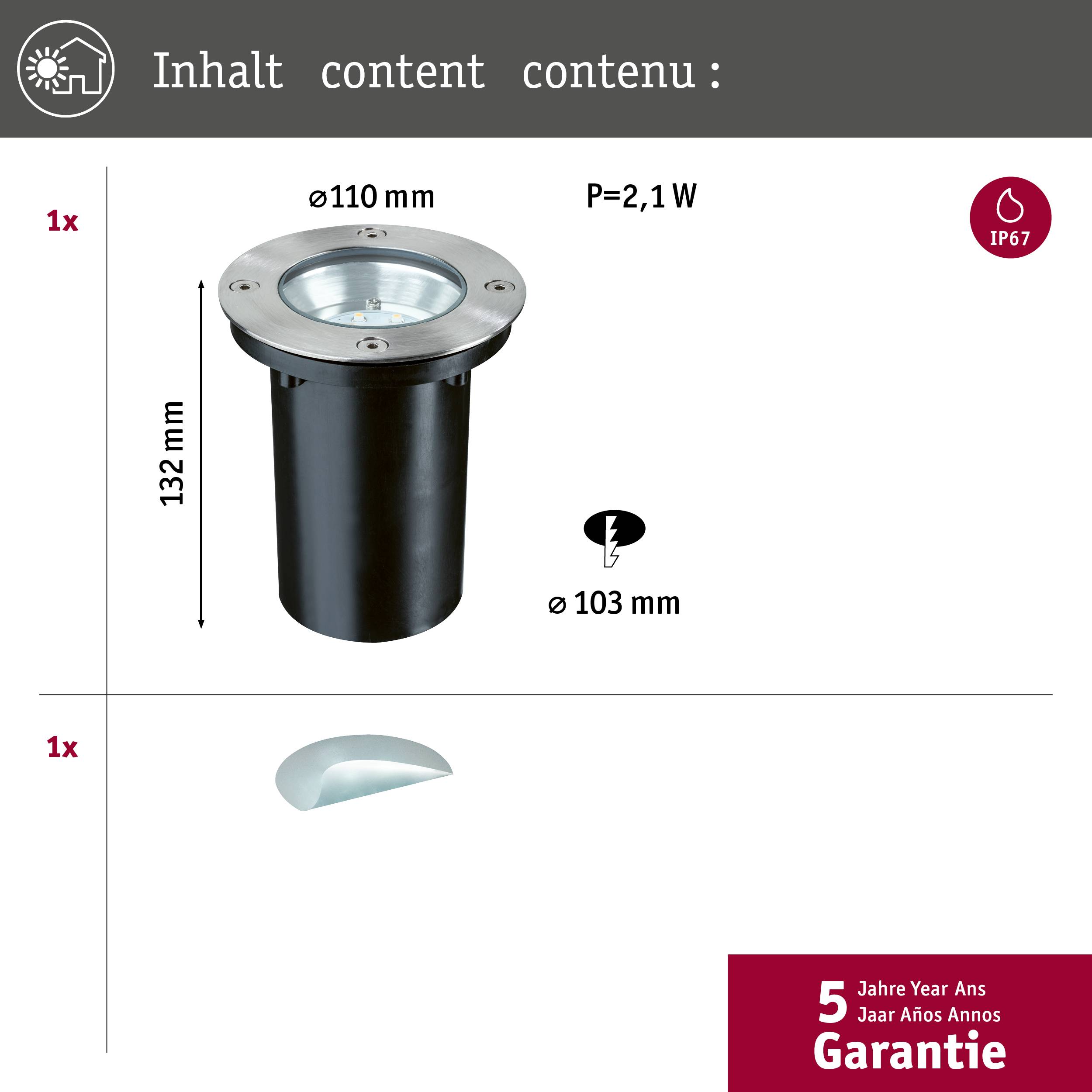 Paulmann 93788 Außeneinbauleuchte LED fest eingebaut LED 1.2W Edelstahl