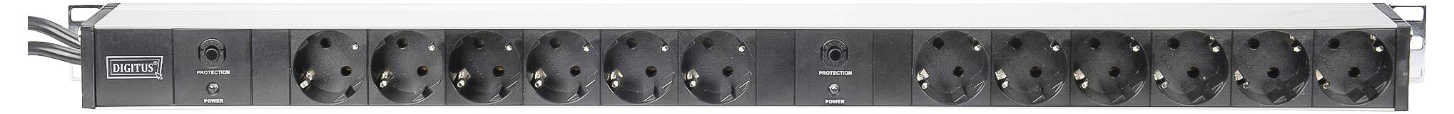 Digitus DN-95405 19 Zoll Netzwerkschrank-Steckdosenleiste 1 HE Schutzkontaktsteckdose Schwarz