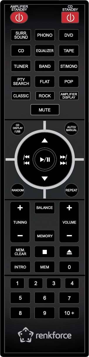 Renkforce CD-2000ME CD-Player Schwarz USB