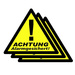 PENTATECH 40201 Warnaufkleber Achtung Alarmgesichert Sprachen Deutsch 3er Set (B x H) 85 mm x 70 mm