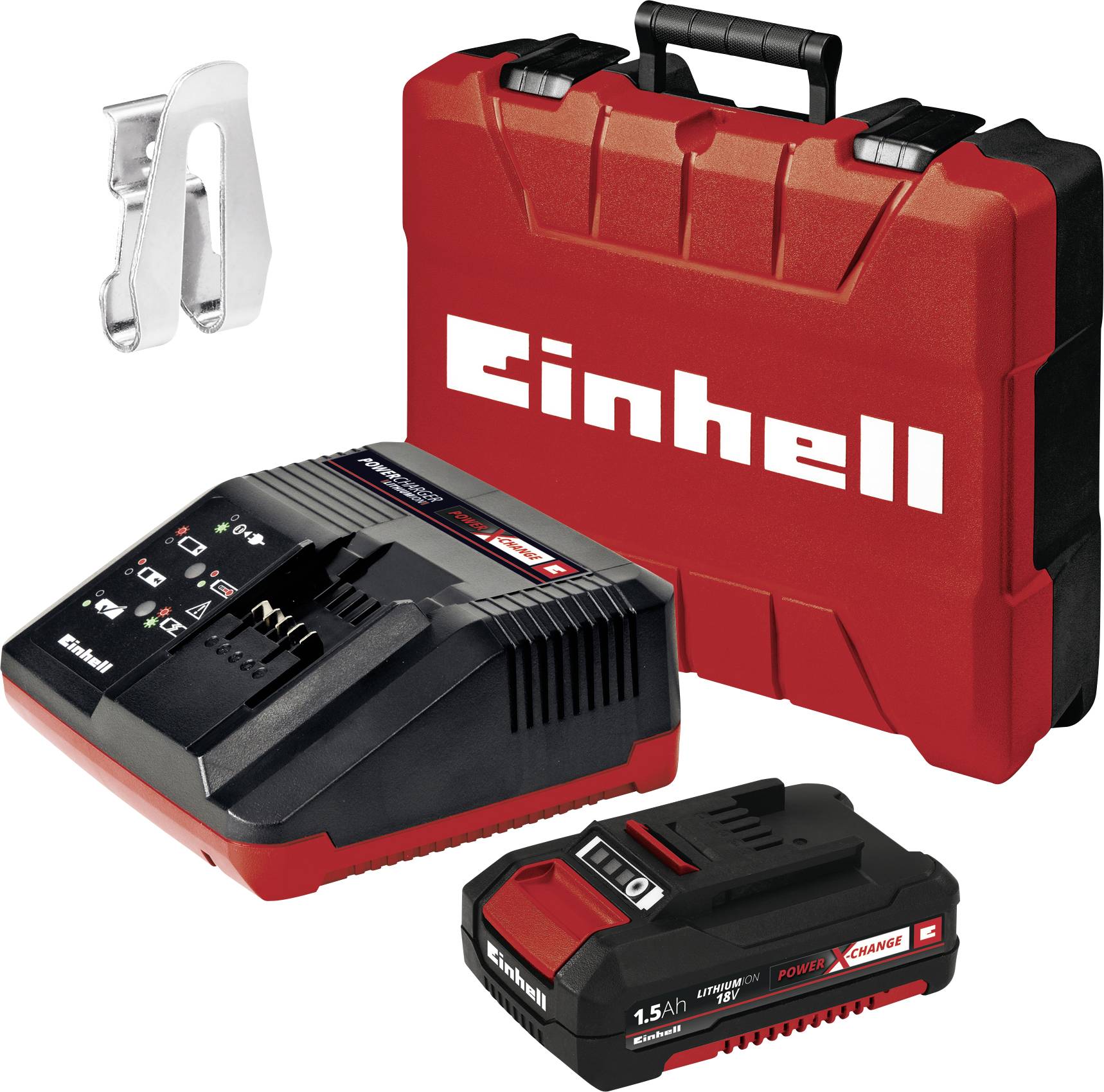 Einhell Power X-Change TE-CD 18 Li Kit 4513690 Akku-Bohrschrauber 18 V 1.5 Ah Li-Ion inkl. Koffer, inkl. Akku