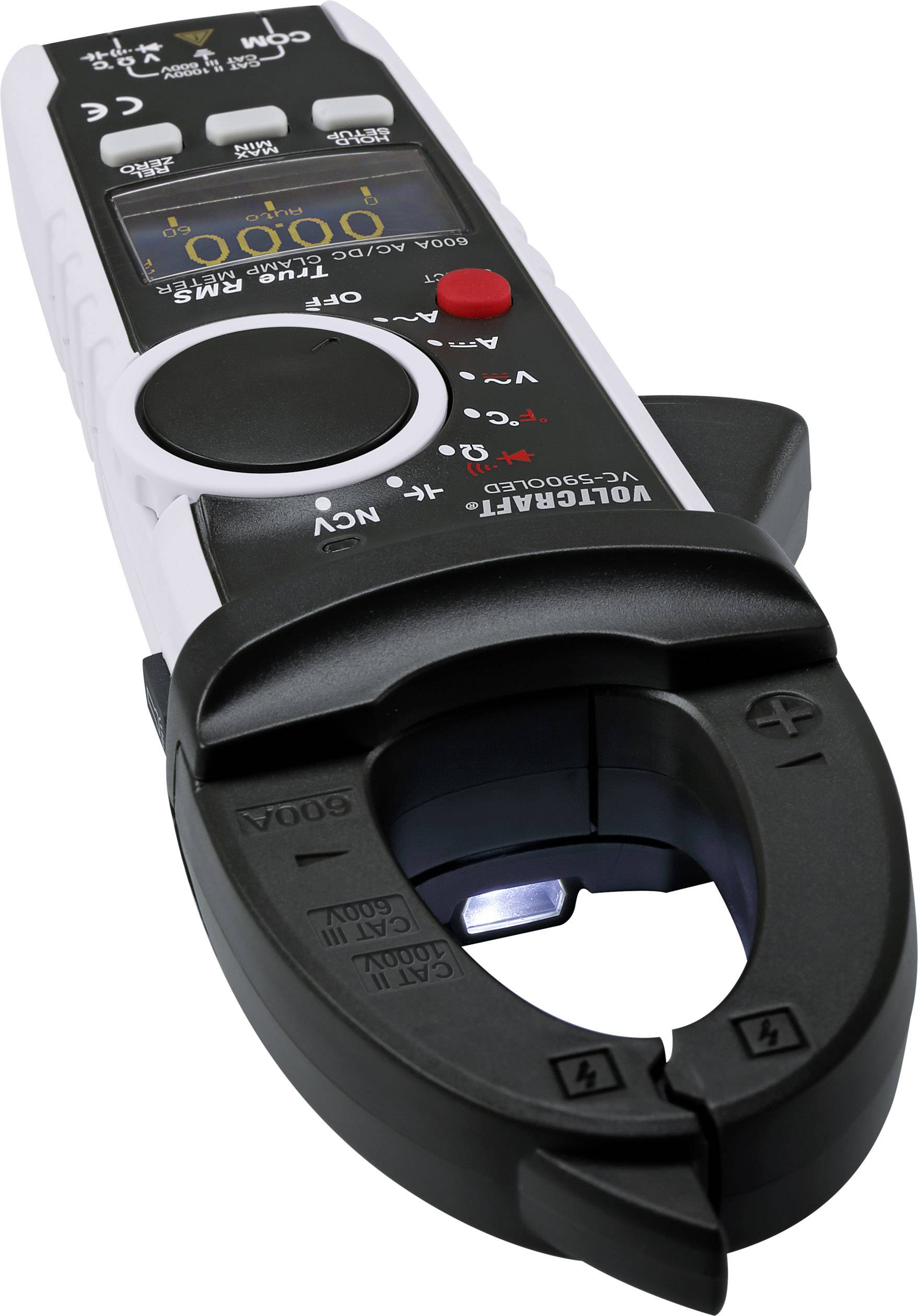 VOLTCRAFT VC-590OLED Stromzange digital OLED-Display CAT III 600 V, CAT II 1000V Anzeige (Counts): 6000