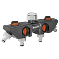 Gardena 08194-20 4-Wege-Verteiler Steckkupplung, 26,44 mm (3/4") AG, 33,25 mm (1") AG mit Regulierv Gardena 08194-20 4-Wege-Verteiler Steckkupplung, 26,44 mm (3/4") AG, 33,25 mm (1") AG mit Regulierv