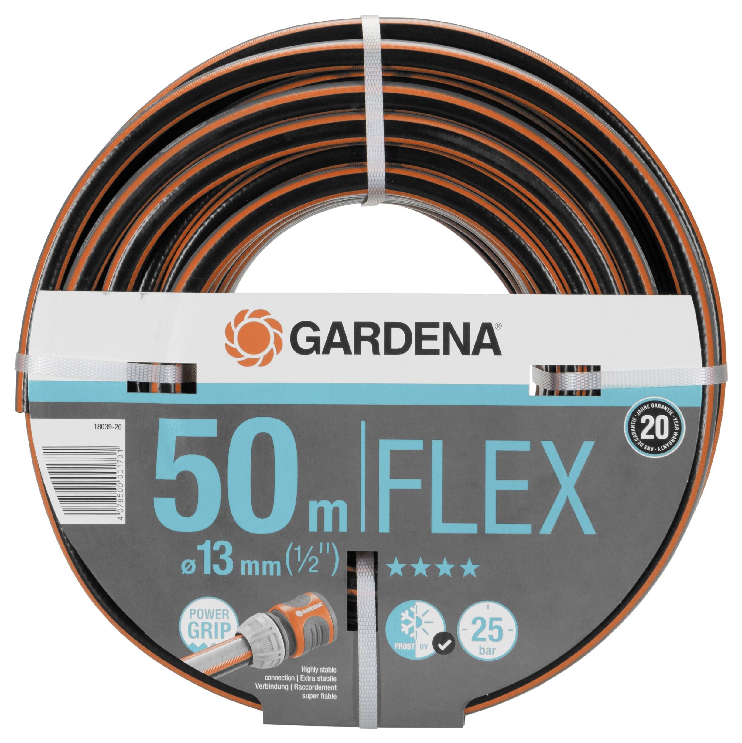 Gartenschlauch Gardena Flex, 50m, Durchmesser 13mm, mit 
