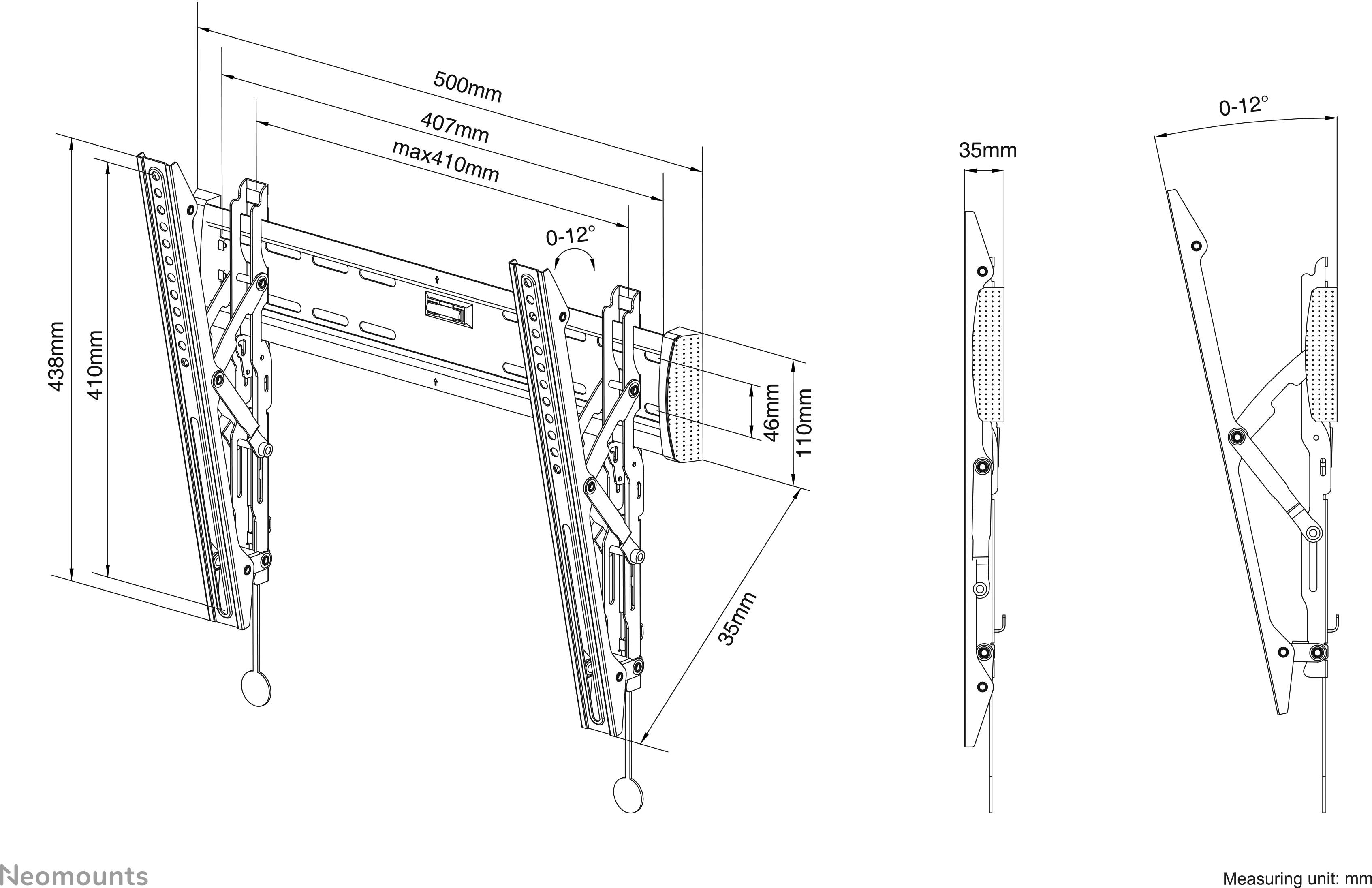 Neomounts NM-W345BLACK TV-Wandhalterung 81,3cm (32") - 132,1cm (52") Neigbar
