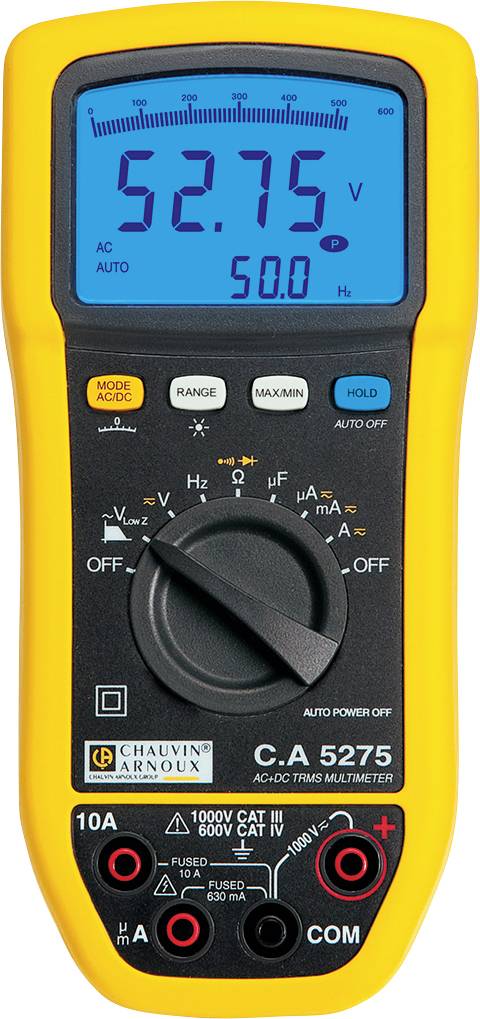 Chauvin Arnoux C.A 5275 Hand-Multimeter digital Spritzwassergeschützt (IP54) CAT III 1000 V, CAT IV 600V Anzeige (Counts): 6000