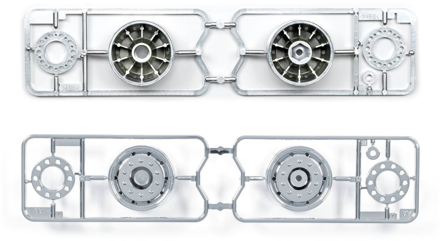 Tamiya 1:14 LKW-Auflieger Felgen 30 mm Kunststoff Euro-Optik Chrom (matt) 2 St.
