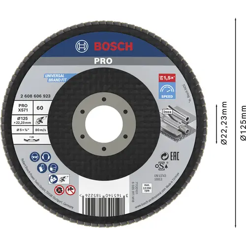 Bosch Accessories 2608606923 Fächerschleifscheibe Durchmesser 125mm 1St. Bosch Accessories 2608606923 Fächerschleifscheibe Durchmesser 125mm 1St.