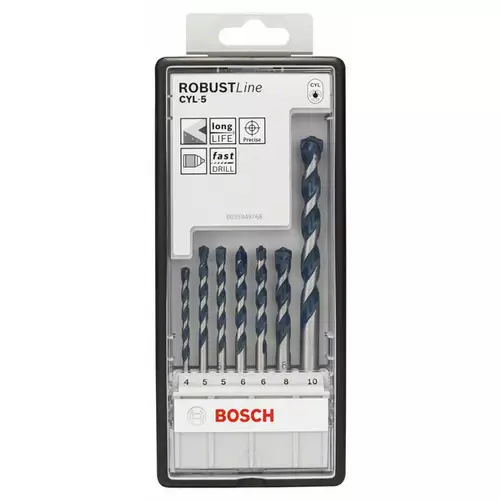 Bosch Accessories CYL-5 2608588167 Hartmetall Beton-Spiralbohrer-Set 7teilig 4 mm, 5 mm, 5 mm, 6 mm, 6 mm, 8 mm, 10mm Bosch Accessories CYL-5 2608588167 Hartmetall Beton-Spiralbohrer-Set 7teilig 4 mm, 5 mm, 5 mm, 6 mm, 6 mm, 8 mm, 10mm