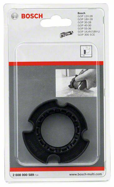 Verpackung eines Bosch-Zubehörteils, geeignet für verschiedene GOP-Modelle. Das Produkt ist ein Ersatzteil für Elektrowerkzeuge.