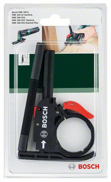 Verpackte Bosch-Sägeblatt-Halterung mit rotem Griff, geeignet für mehrere PMF-Geräte.