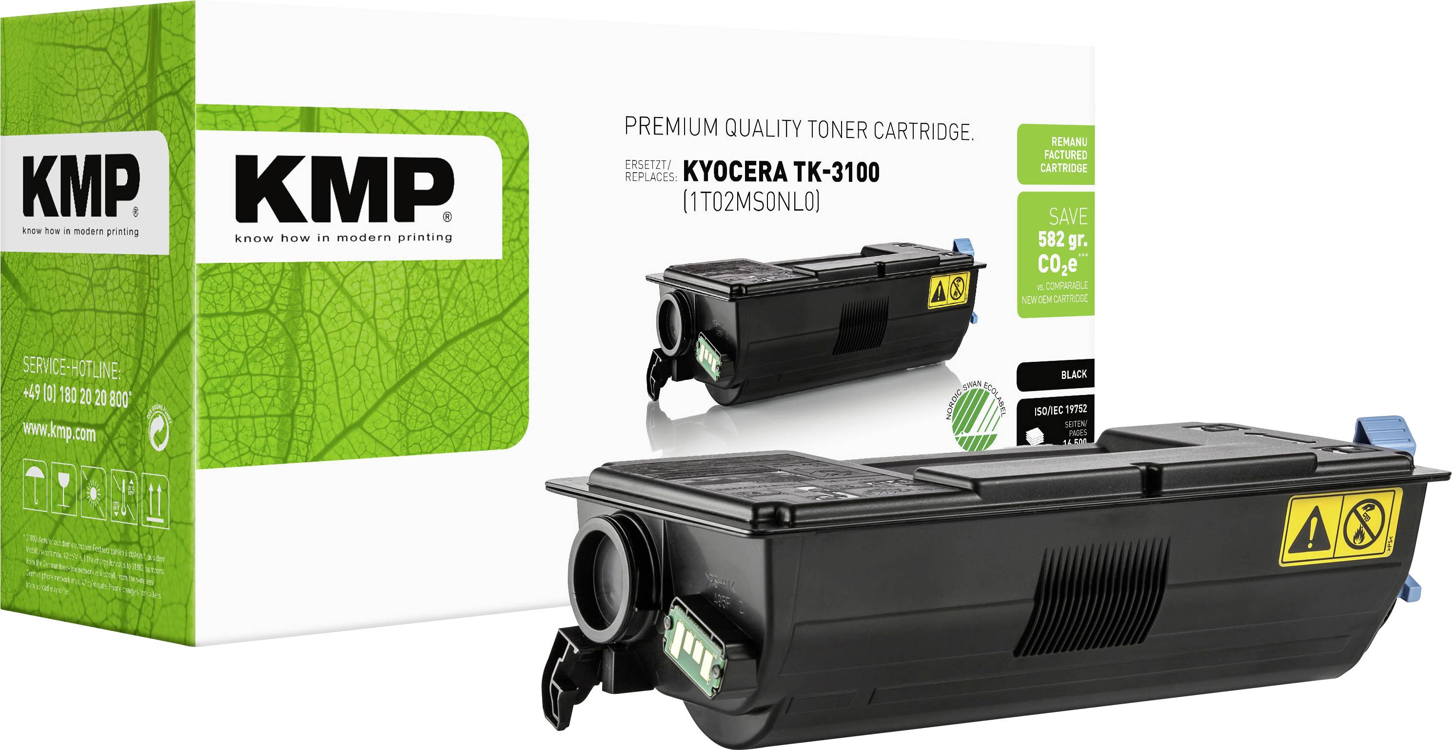 KMP Toner ersetzt Kyocera TK-3100 Kompatibel Schwarz 16500 Seiten K-T66