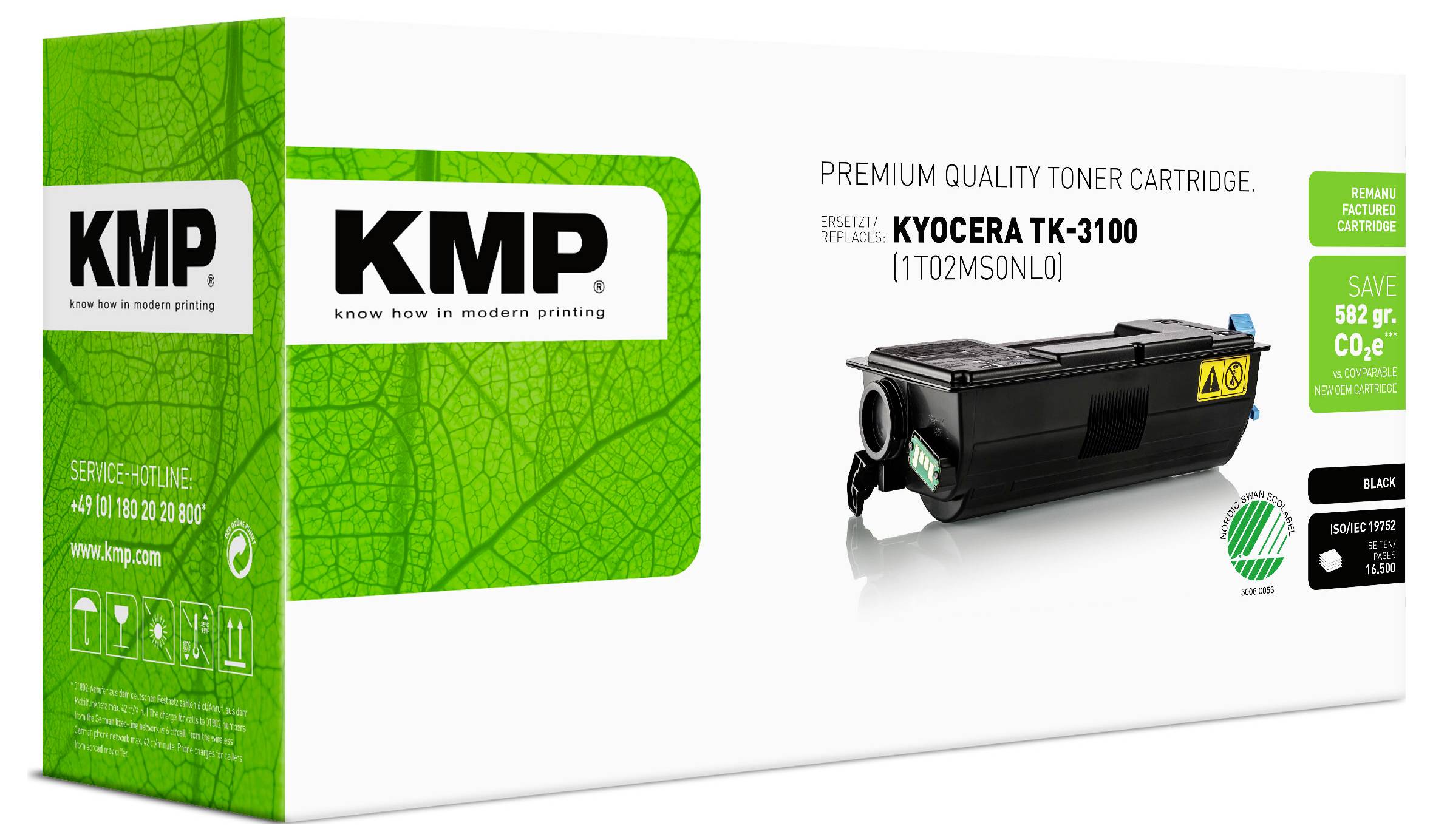 KMP Toner ersetzt Kyocera TK-3100 Kompatibel Schwarz 16500 Seiten K-T66