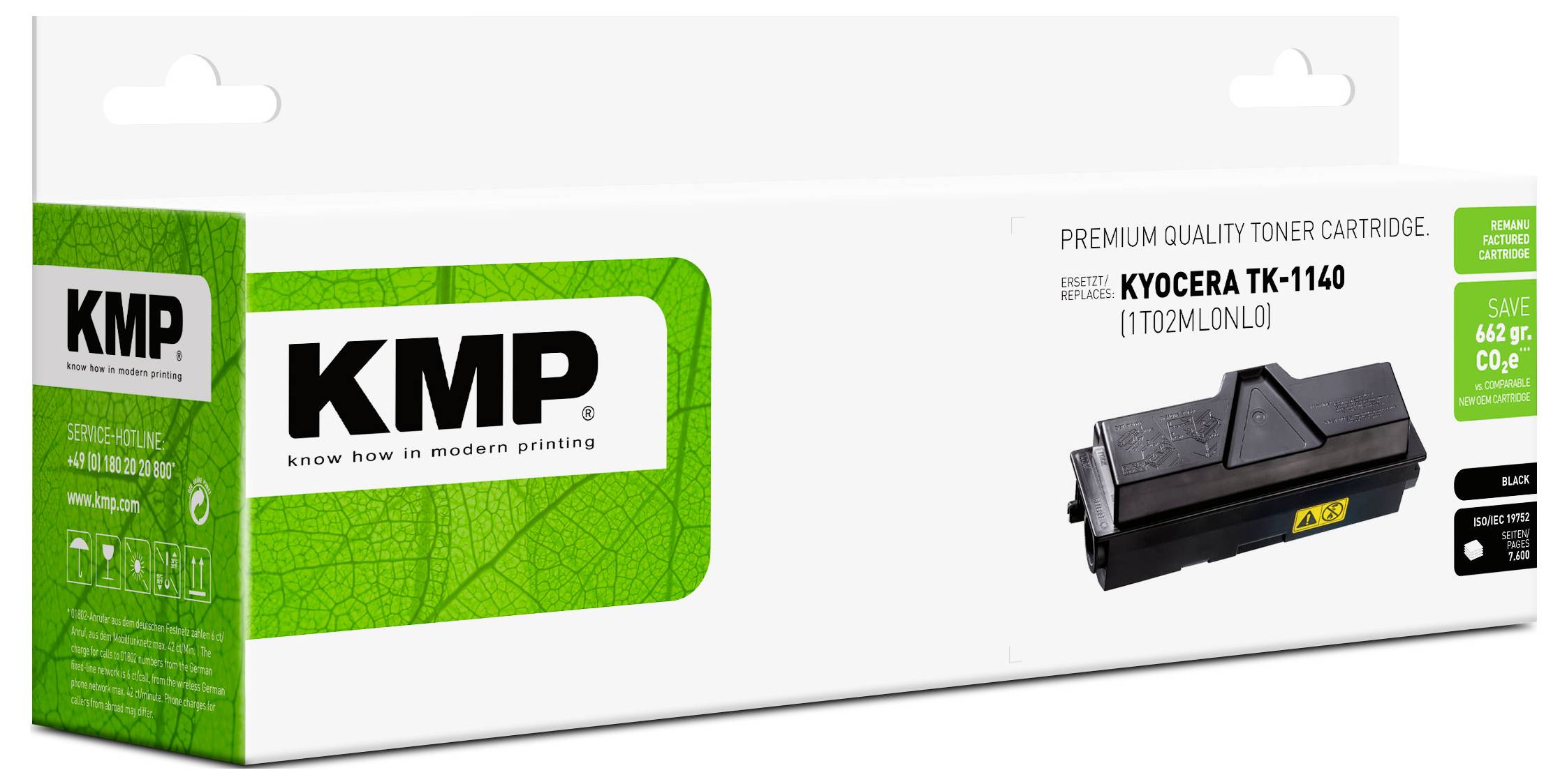 KMP Toner ersetzt Kyocera TK-1140 Kompatibel Schwarz 7600 Seiten K-T63