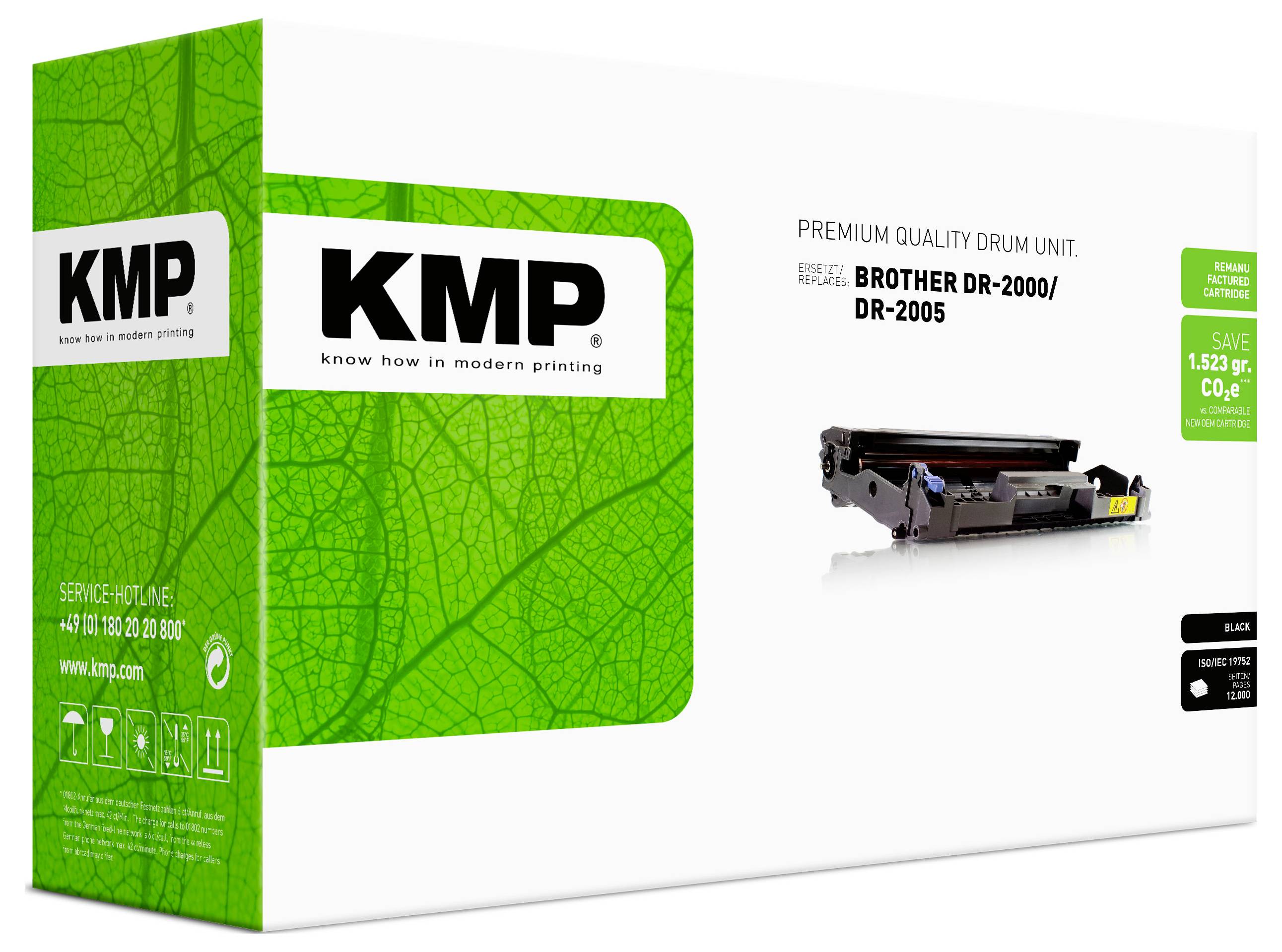 KMP Toner ersetzt Brother DR-2000, DR-2005 Kompatibel Schwarz 12000 Seiten B-DR24 1159,7001