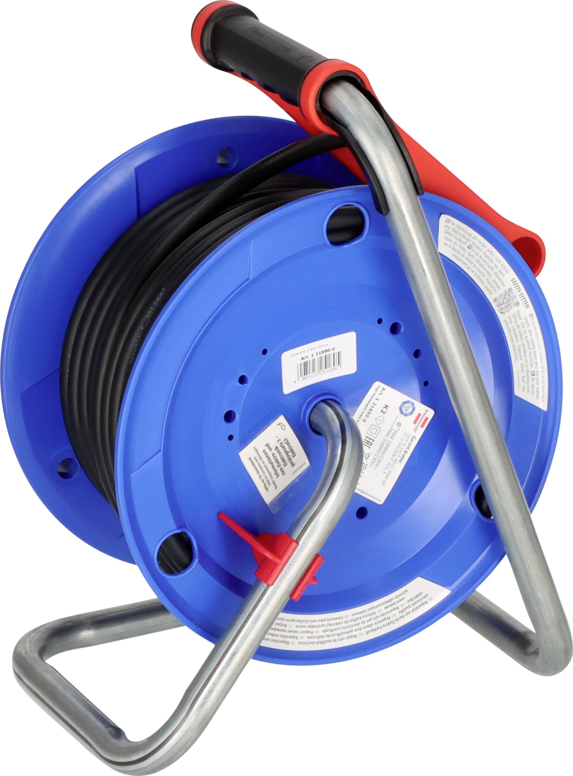 Brennenstuhl 1218900 Kabeltrommel 25.00 m Schwarz Schutzkontakt-Gummi-Stecker