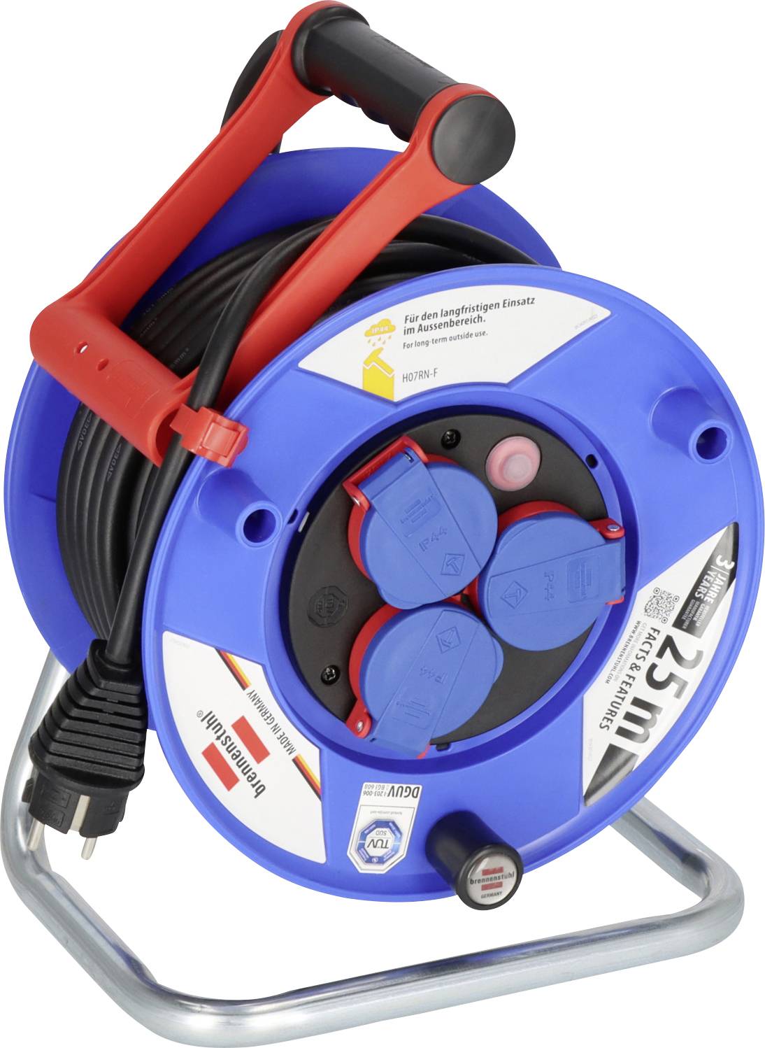 Brennenstuhl 1218350 Kabeltrommel 25.00 m Schwarz Schutzkontakt-Stecker