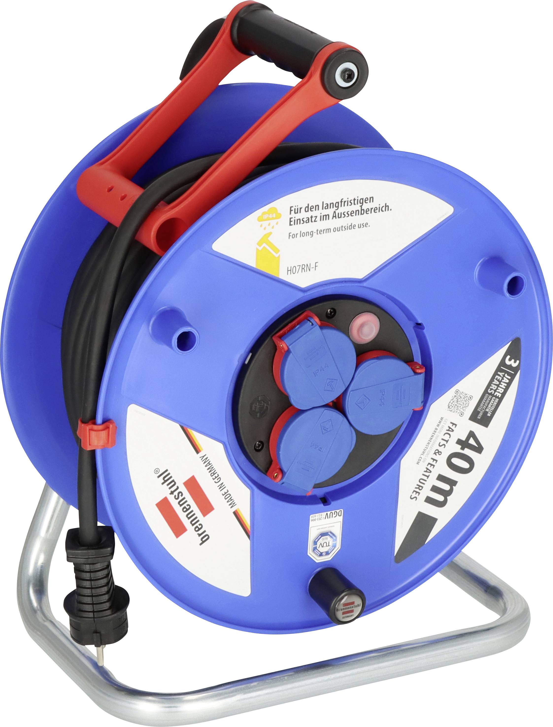 Brennenstuhl 1233120 Kabeltrommel 40.00 m Schwarz Schutzkontakt-Stecker