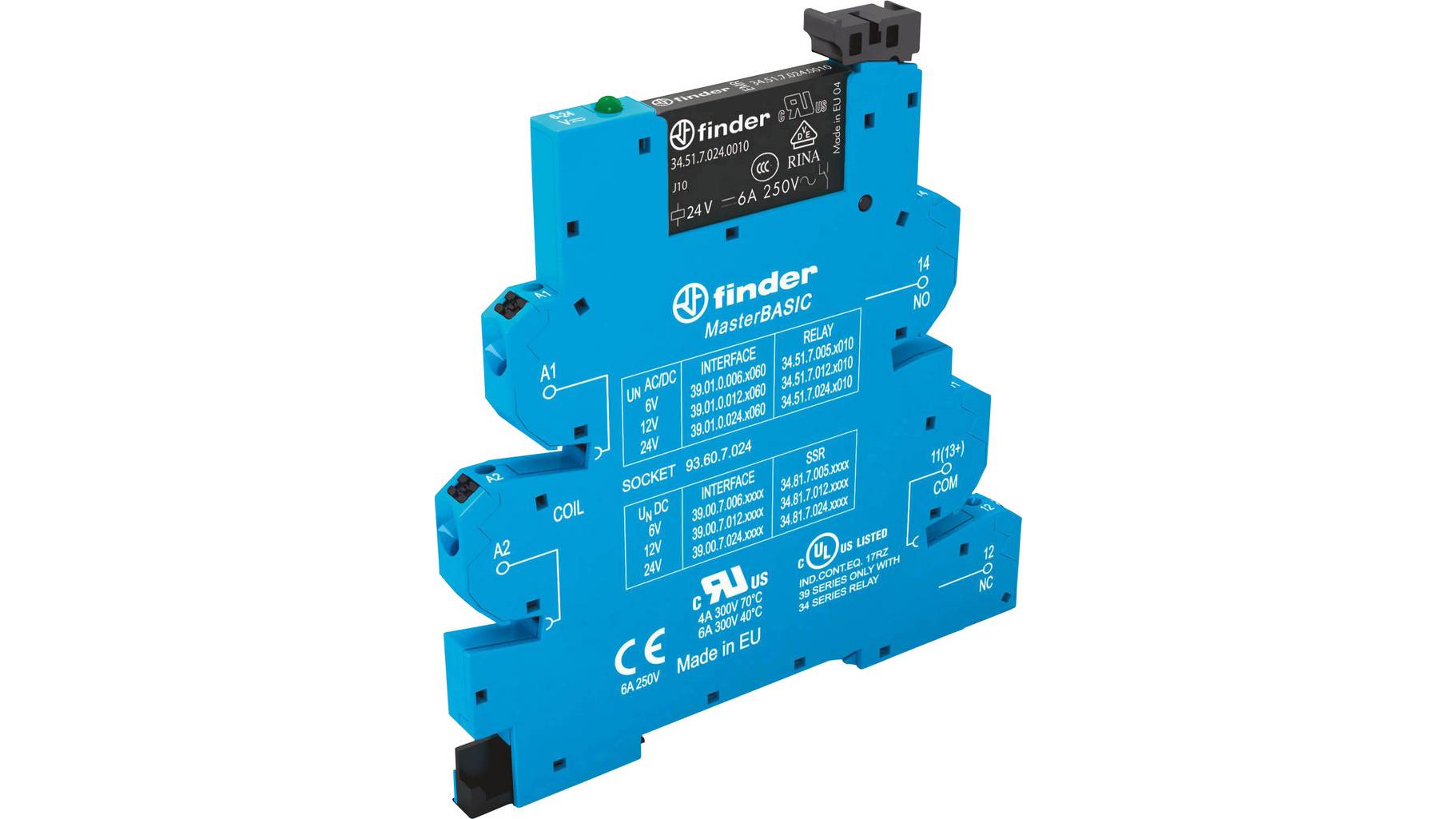 Finder 39.01.8.230.0060 Koppelrelais 230 V/AC 6A 1 Wechsler 1St Finder 39.01.8.230.0060 Koppelrelais 230 V/AC 6A 1 Wechsler 1St