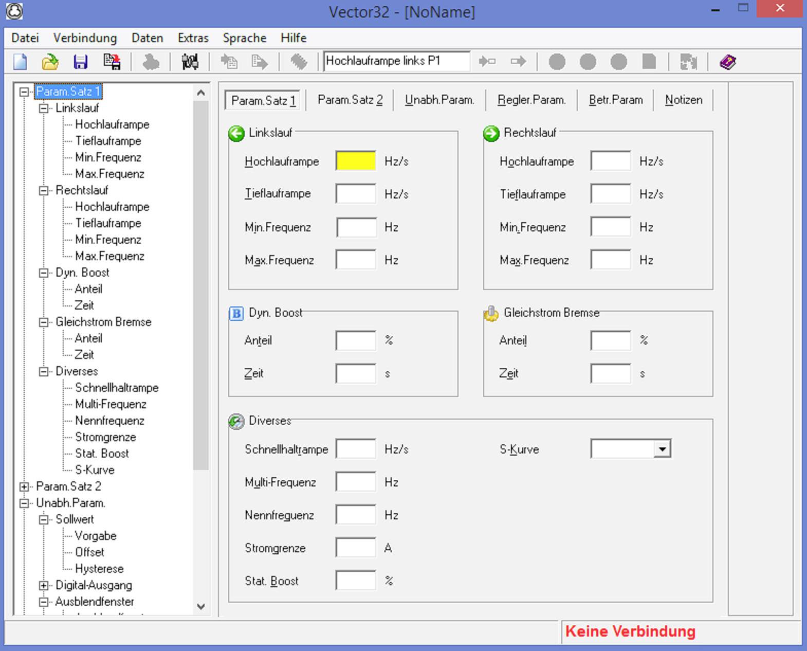 MSF-Vathauer Antriebstechnik Parametriersoftware Vector 54 Parametriersoftware