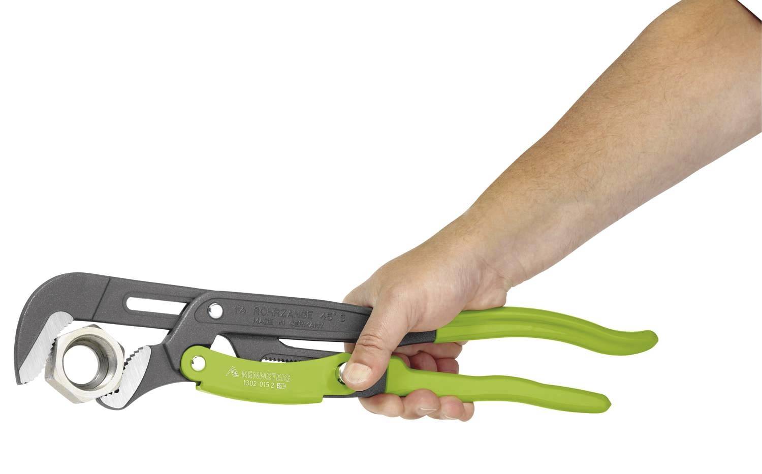 Rohrzange S-Maul, Schnellverstellung 1302 015 2 für Rohr-Ø max. 1,5 Zoll Länge 425 mm Spannweite 0-60 mm
