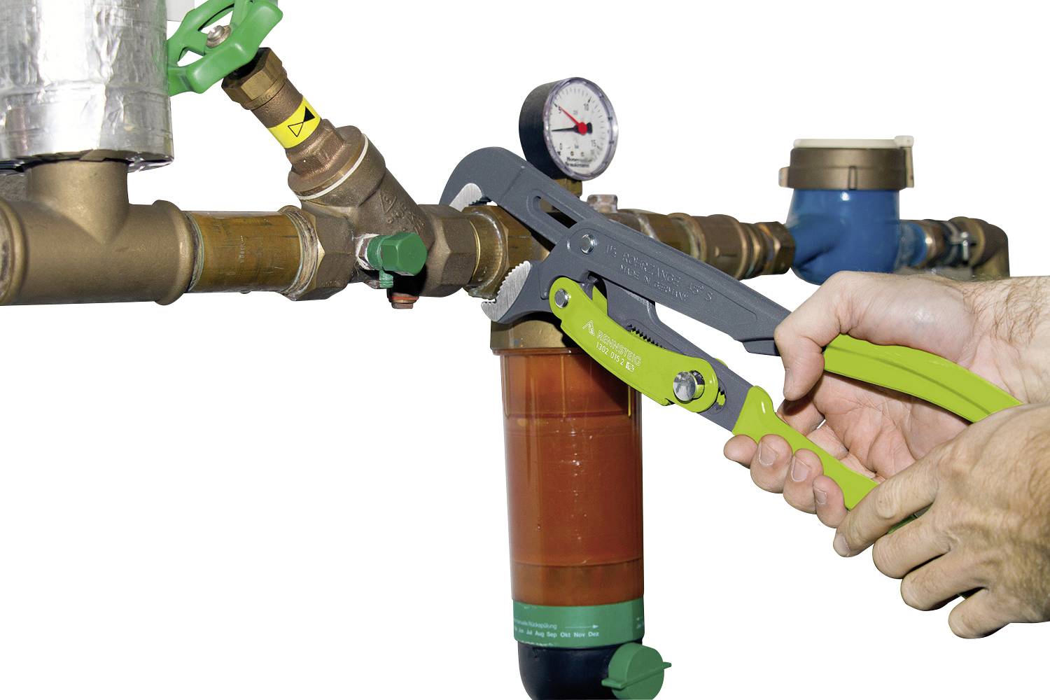 Rennsteig Werkzeuge 1302 015 2-2 Eckrohrzange 45° 2"