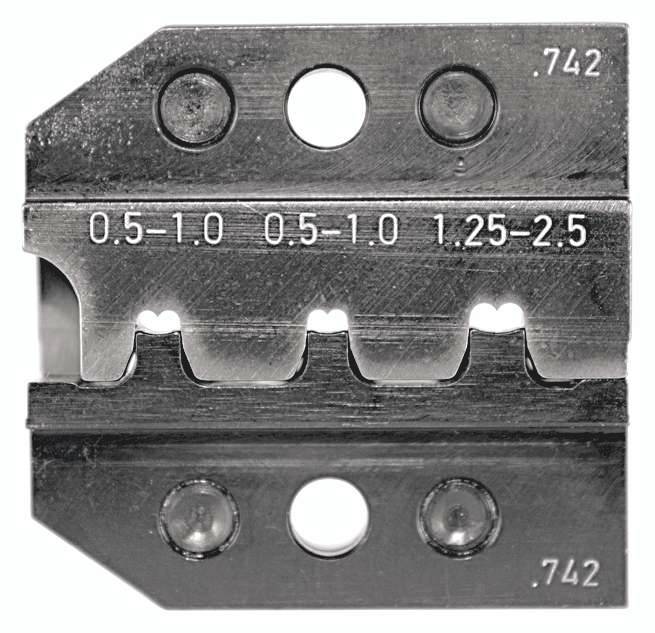 624 742 3 0 Rennsteig Werkzeuge GmbH Crimpeinsatz für Flachstecker gerade und 90° seitlich nach rechts Querschnitt