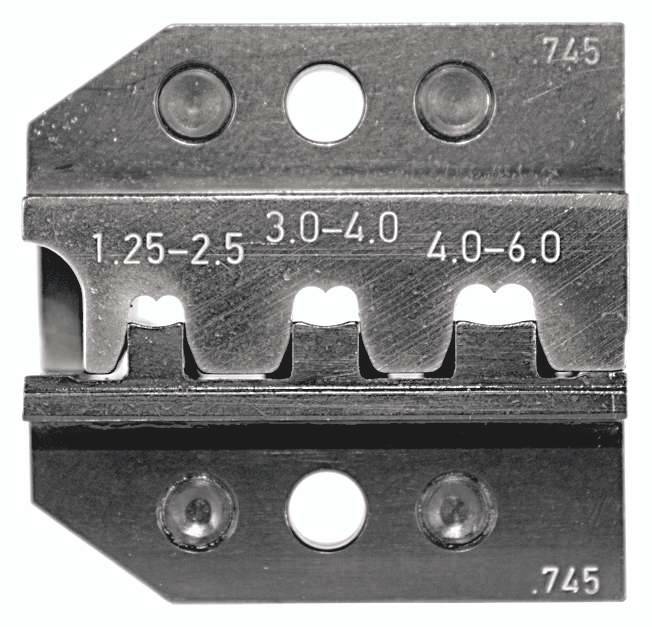 624 745 3 0 Rennsteig Werkzeuge GmbH Crimpeinsatz für Flachstecker gerade und 90° seitlich nach rechts Querschnitt