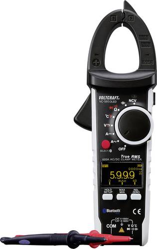VOLTCRAFT VC-595OLED Stromzange digital OLED-Display CAT III 600 V, CAT II 1000V Anzeige (Counts): 6