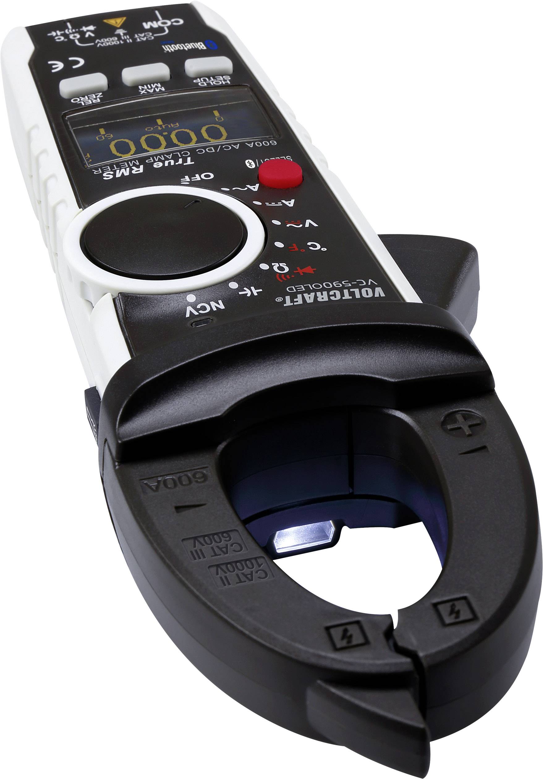 VOLTCRAFT VC-595OLED Stromzange digital OLED-Display CAT III 600 V, CAT II 1000V Anzeige (Counts): 6000