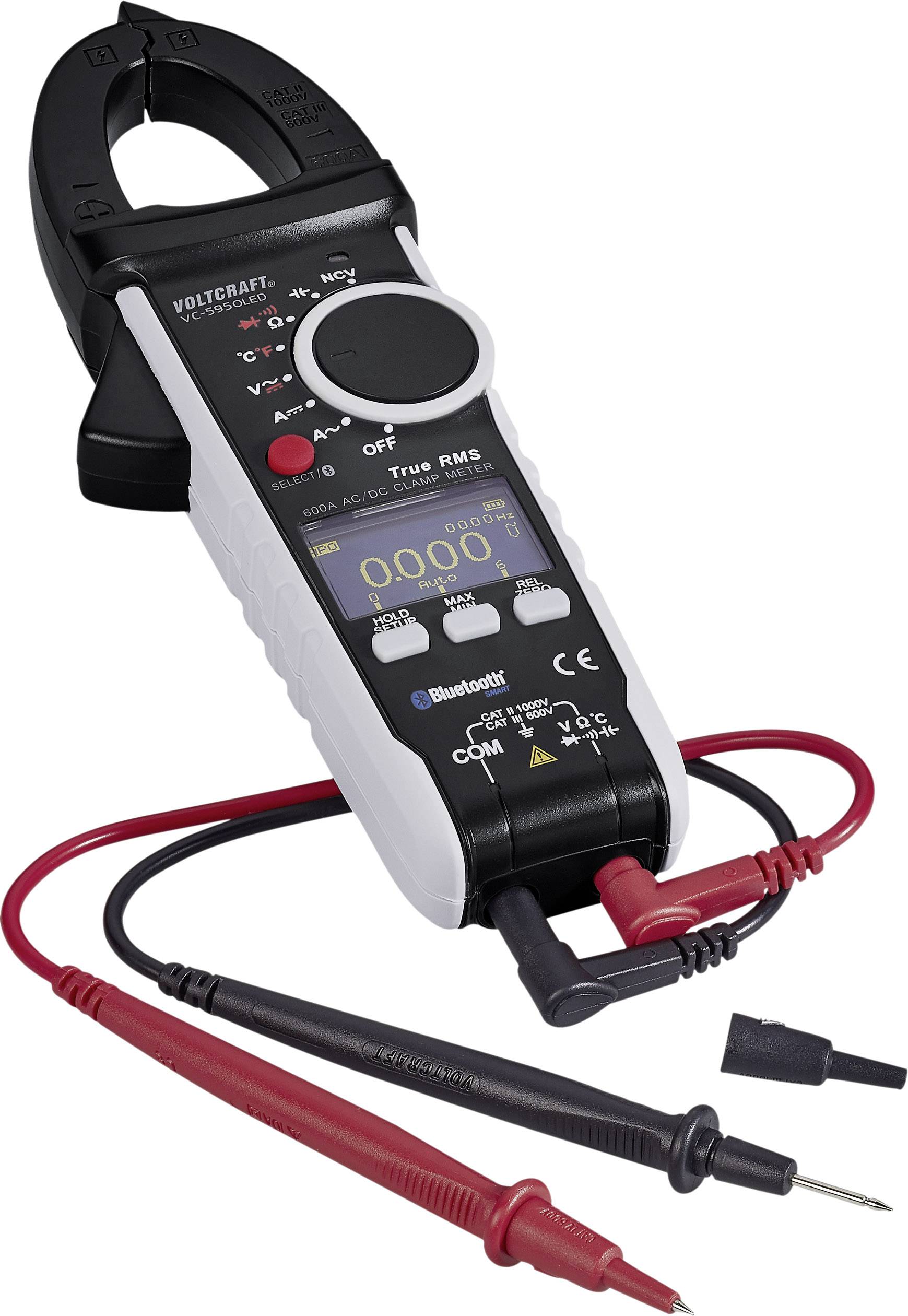 VOLTCRAFT VC-595OLED Stromzange digital OLED-Display CAT III 600 V, CAT II 1000V Anzeige (Counts): 6000