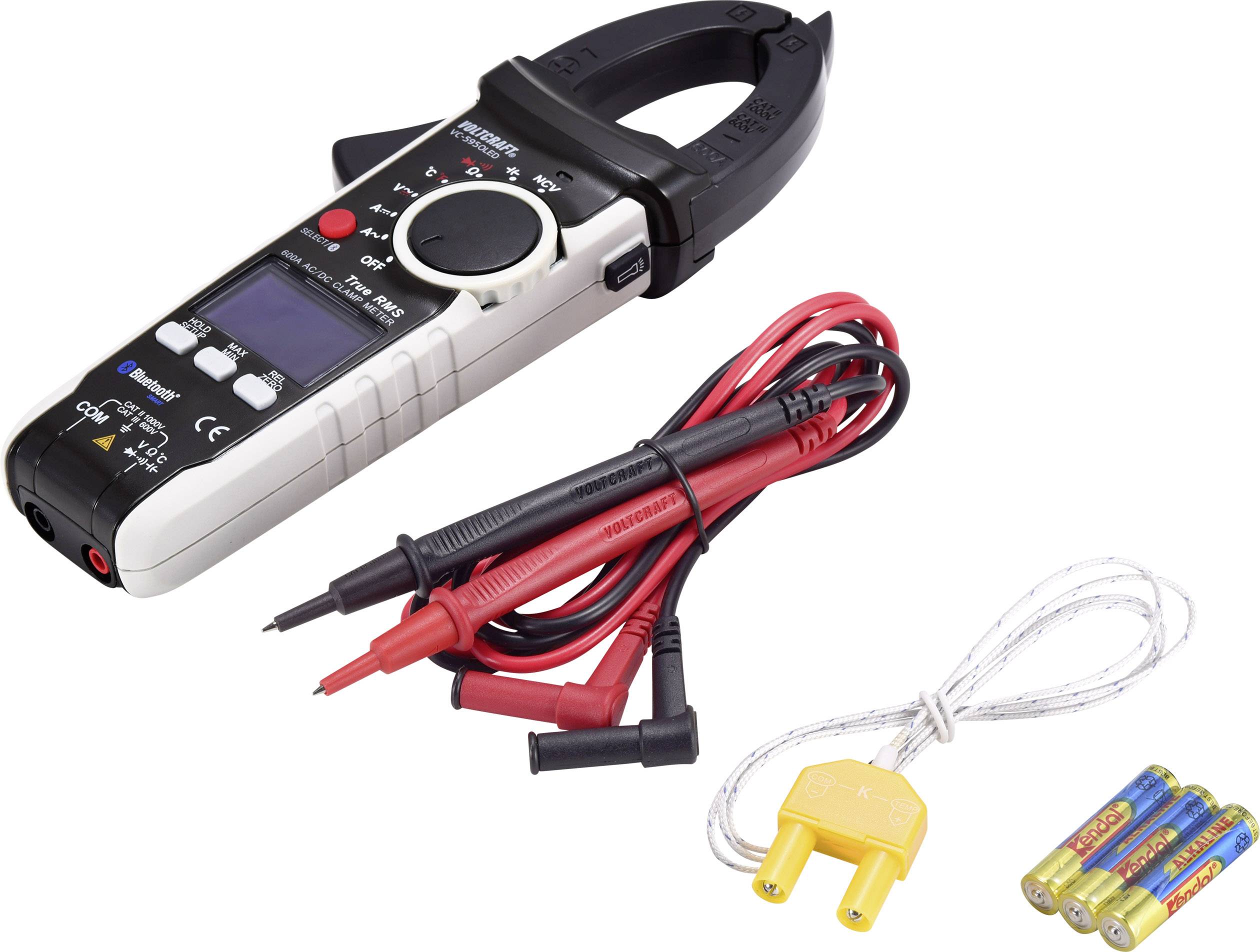 VOLTCRAFT VC-595OLED Stromzange digital OLED-Display CAT III 600 V, CAT II 1000V Anzeige (Counts): 6000