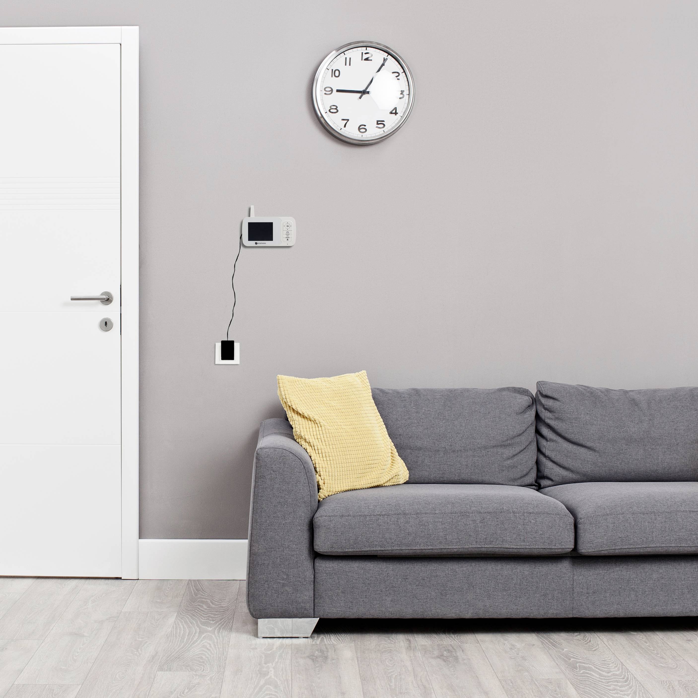 Smartwares Video-Türsprechanlage Funk Komplett-Set 1 Familienhaus Grau, Silber