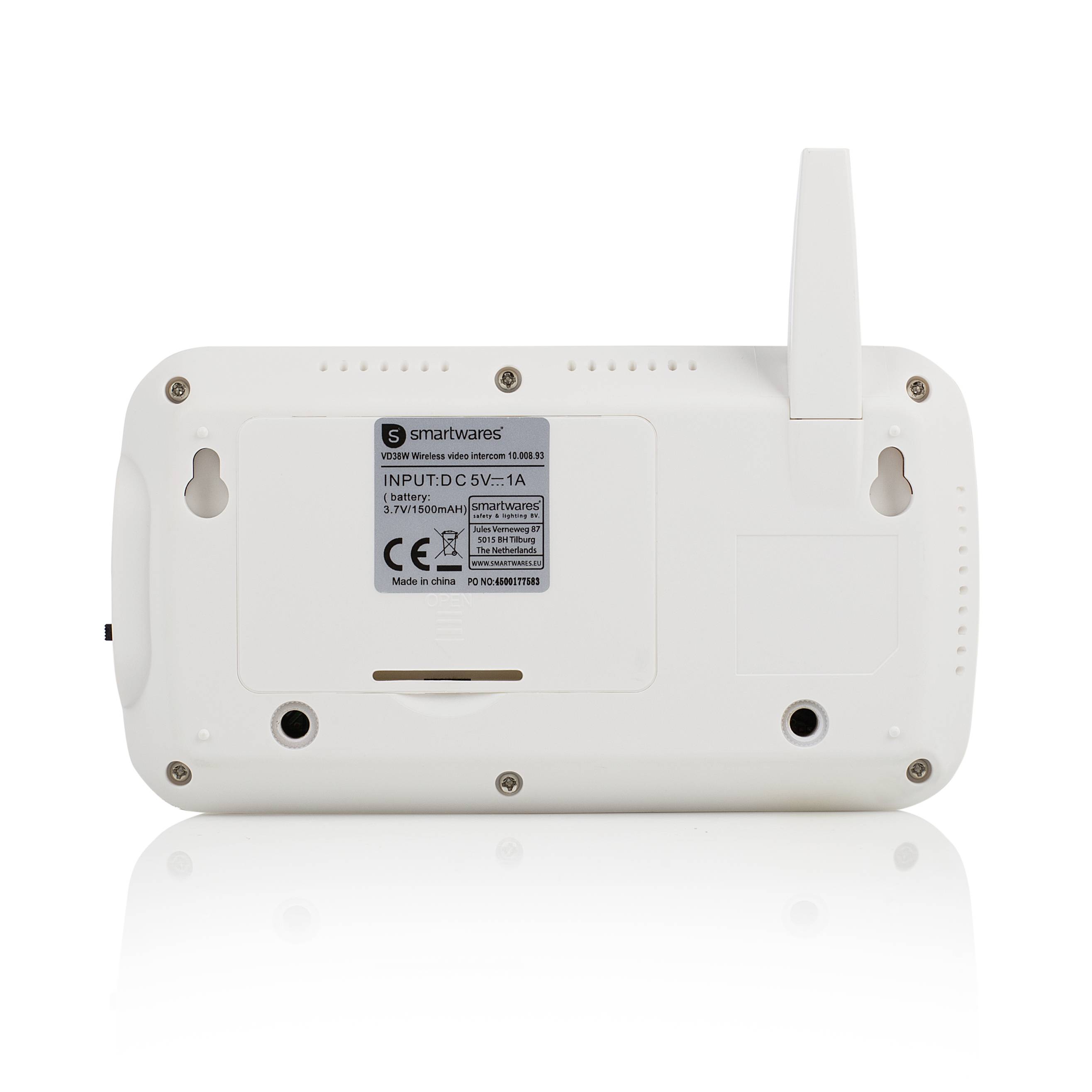 Smartwares Video-Türsprechanlage Funk Komplett-Set 1 Familienhaus Grau, Silber